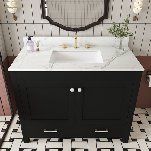 Bathroom vanity set black - 43",