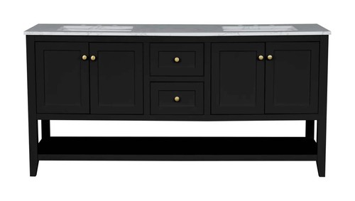 Black double freestanding - 72",