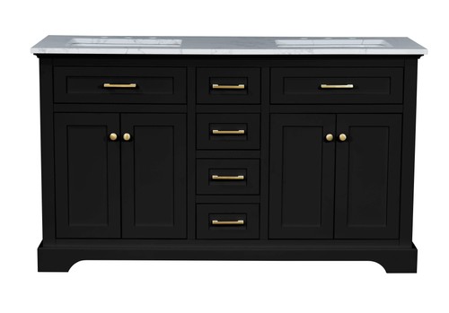 Black double freestanding - 60",